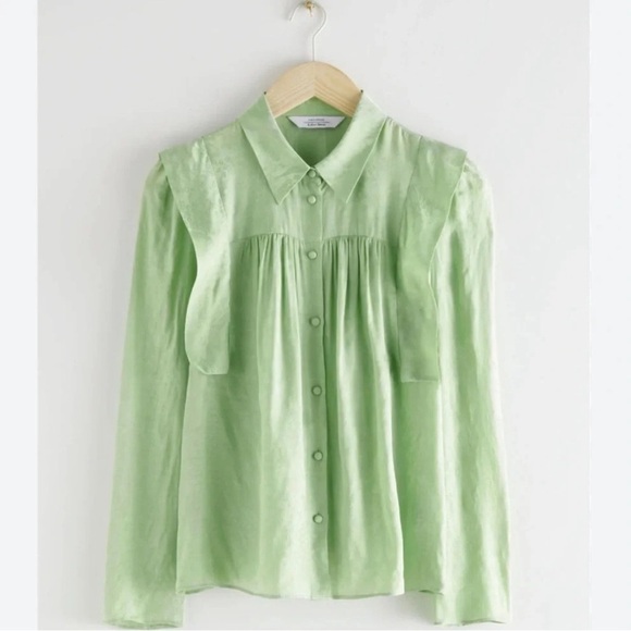 NWT & Other Stories Floral Jacquard Texture Button Down Blouse Top Paris Atelier - Picture 1 of 13